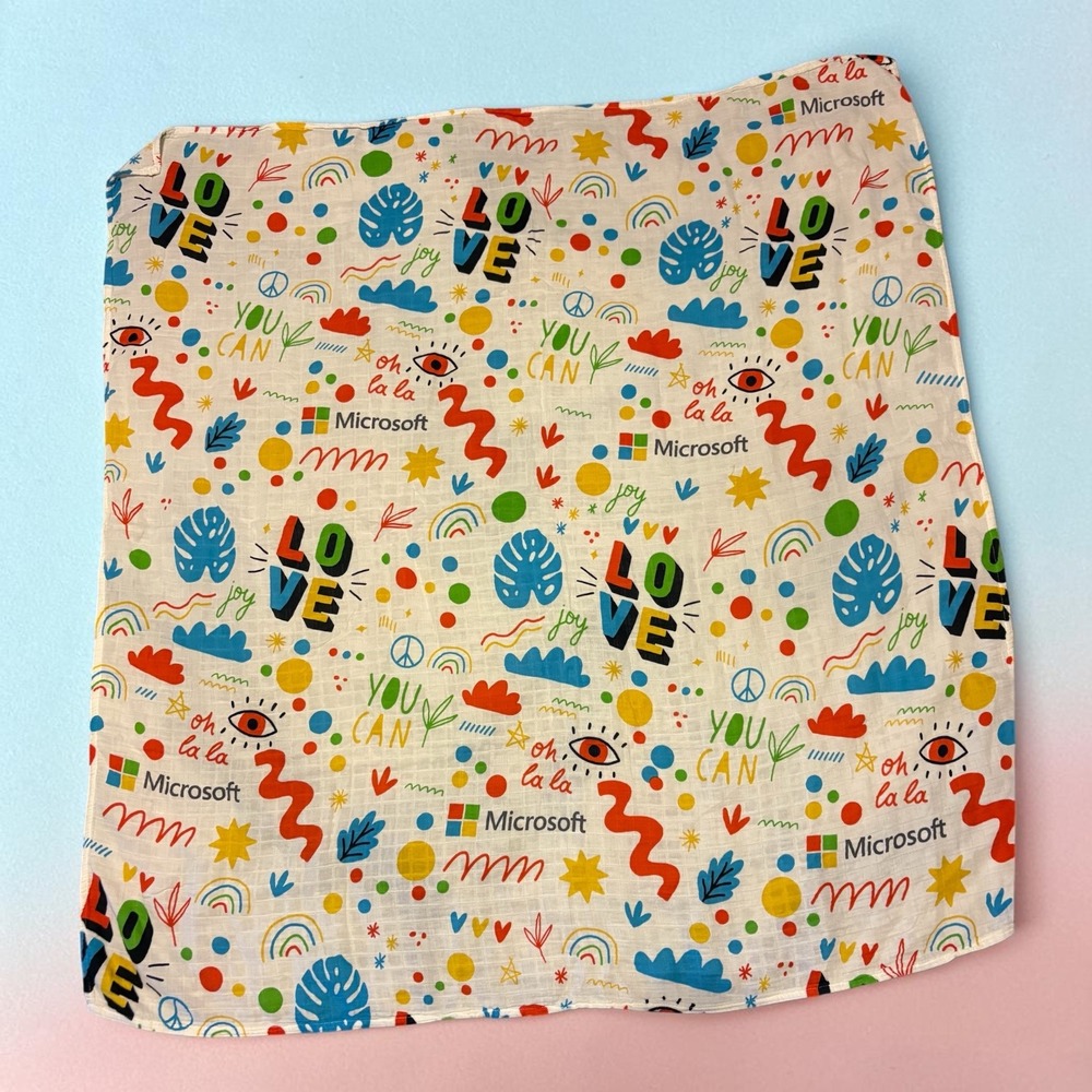 Coco Moon Hawaii x Microsoft Bamboo Muslin Swaddle Blanket Multi Color Graphic